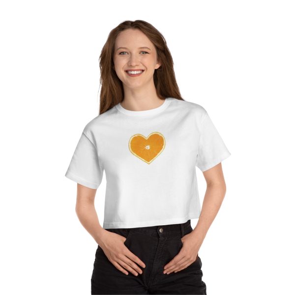 Orange Heart, Summer Vintage Cropped Tees - Image 3